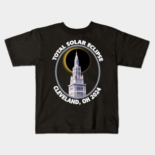 Cleveland Ohio 2024 Total Solar Eclipse Path of Totality Kids T-Shirt